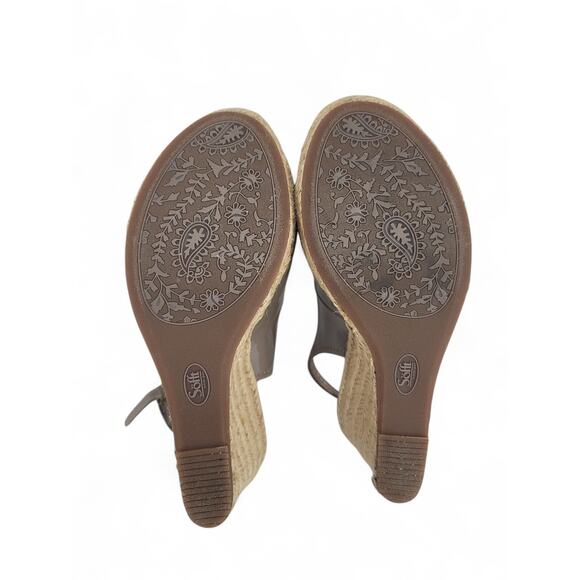 Sofft Balin Taupe Patent Espadrille Wedges Size 8‎ | Chic Summer Heels - Picture 4 of 7